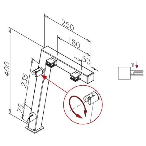 Edelstahl Hustenschutz Pfosten 20-12335 - links