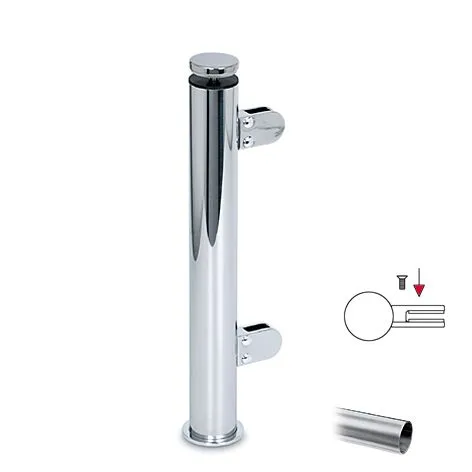 Hustenschutz Pfosten 20-110-38 links - Rohr  38.1 mm - Edelstahl Design