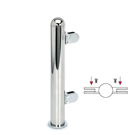 Hustenschutz Pfosten 20-160-25 mitte - Rohr  25.4 mm - Chrom Design