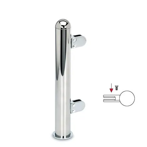 Hustenschutz Pfosten 20-160-25 rechts - Rohr  25.4 mm - Chrom Design