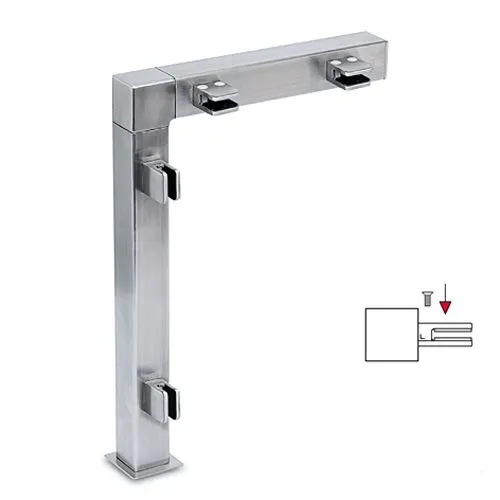 Edelstahl Hustenschutz Pfosten 35x35 - 20-132135 - links