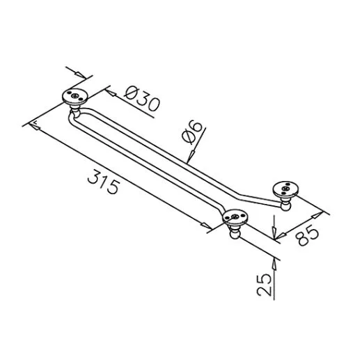 Messing Design matt - Glserhalter 315 mm
