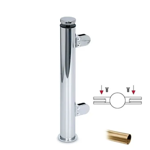 Hustenschutz Pfosten 20-110-38 mitte - Rohr  38.1 mm - Messing matt Optik