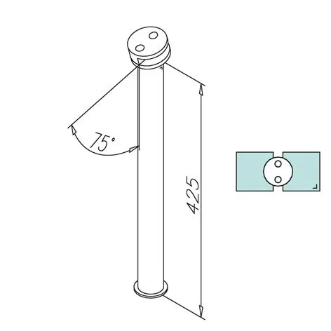Hustenschutz Pfosten 20-190-38 mitte - Rohr � 38.1 mm - Edelstahl Design