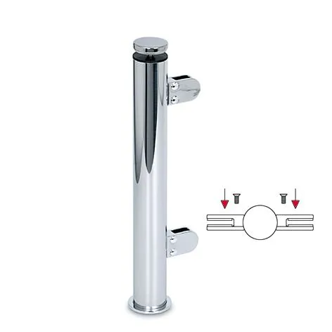 Hustenschutz Pfosten 20-110-38 mitte - Rohr  38.1 mm - Chrom Design