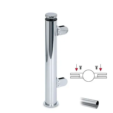 Hustenschutz Pfosten 20-110-25 mitte - Rohr  25.4 mm - Edelstahl Design