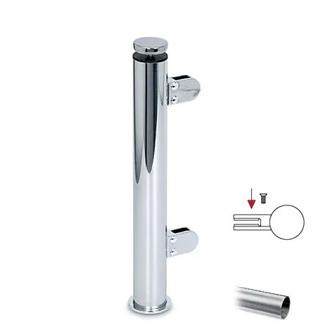 Hustenschutz Pfosten 20-110-38 rechts - Rohr  38.1 mm - Edelstahl Design