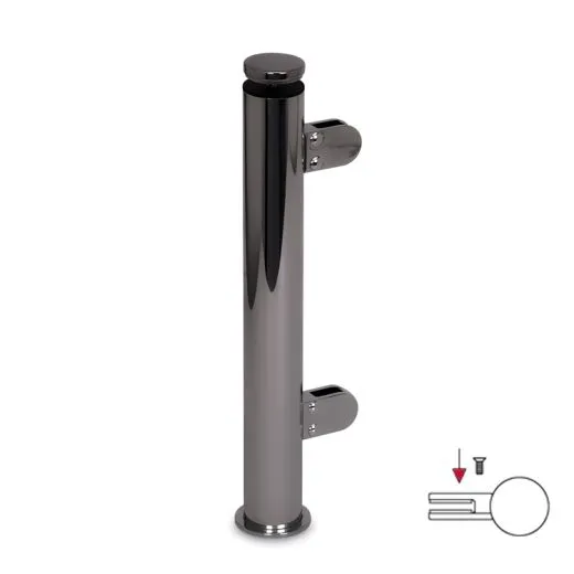 Hustenschutz Pfosten 20-110-38 rechts - Rohr  38.1 mm - Anthrazit Design