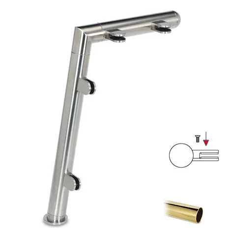 Hustenschutz Pfosten 20-120-25 links - Rohr  25.4 mm - Messing Design