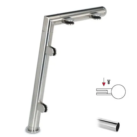 Hustenschutz Pfosten 20-120-25 rechts - Rohr  25.4 mm - Chrom Design