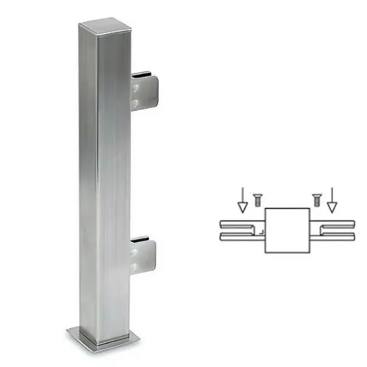 Hustenschutz Pfosten Edelstahl 20x20 - 20-162220 - mitte