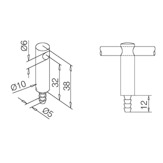 Chrom Design MiniRail Mittelst�tze 11616 f�r Stab 6mm