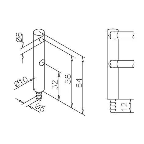 Edelstahl Design MiniRail Endsttze 11656 fr Stab 6mm