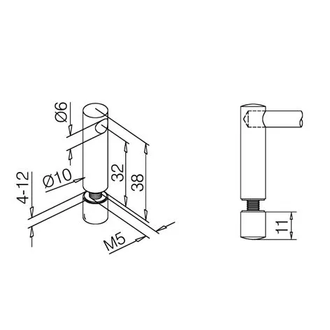 Edelstahl Design MiniRail Endsttze 11806 fr Stab 6mm