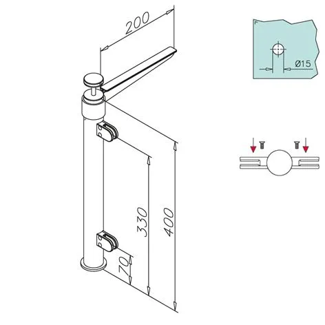 Hustenschutz Pfosten 20-111-38 mitte - Rohr � 38.1 mm - Anthrazit Design