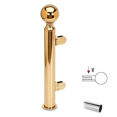 Hustenschutz Pfosten 20-140-38 rechts - Rohr  38.1 mm - Chrom Design