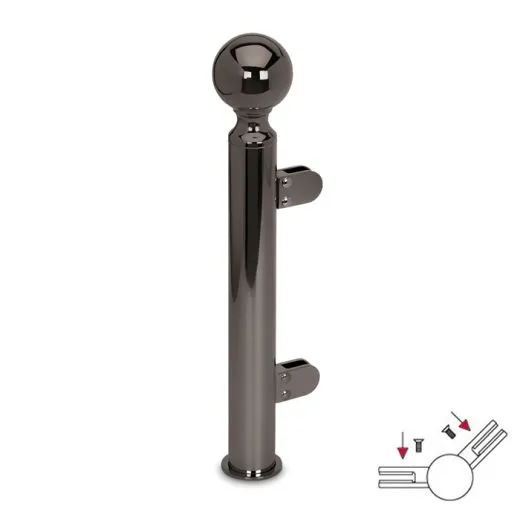 Hustenschutz Pfosten 20-140-38 - 45 - Rohr  38.1 mm - Anthrazit Design