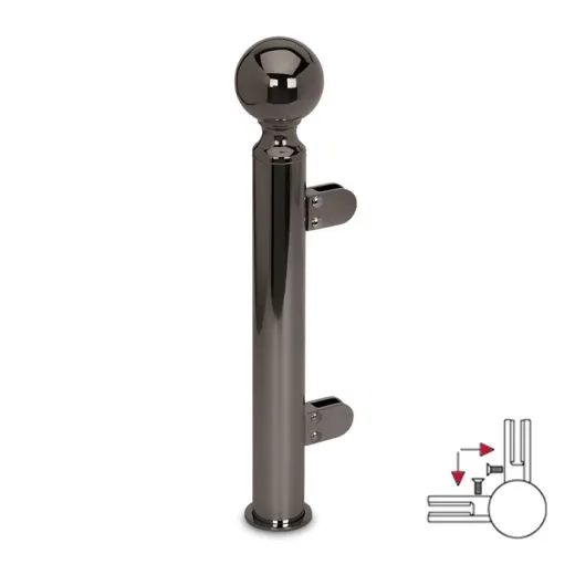 Hustenschutz Pfosten 20-140-38 - 90 - Rohr  38.1 mm - Anthrazit Design