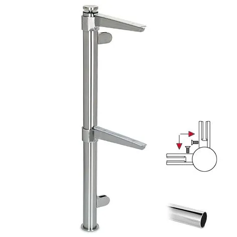 Hustenschutz Pfosten 20-112-38 -90 - Rohr  38.1 mm - Chrom Design