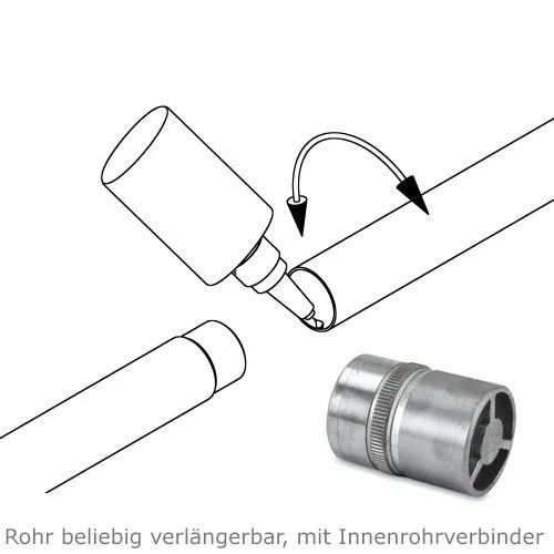 Anthrazit Design Rohr 25,4mm - Zuschnitt nach Wunsch