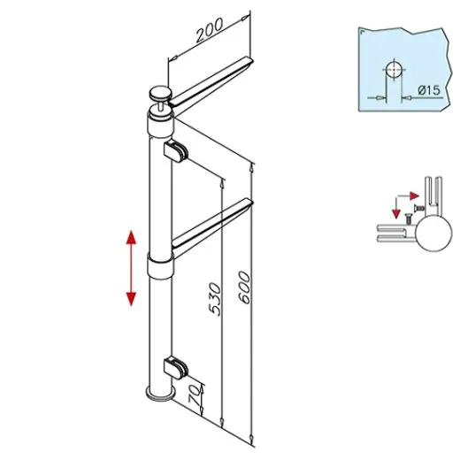 Hustenschutz Pfosten 20-112-38 -90� - Rohr � 38.1 mm - Anthrazit Design