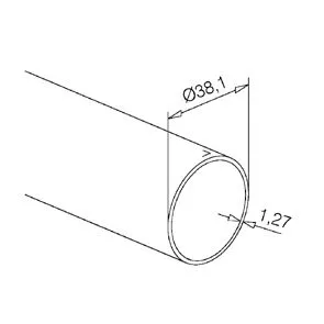 Anthrazit Design Rohr � 38.1mm - ganze L�nge 200 cm