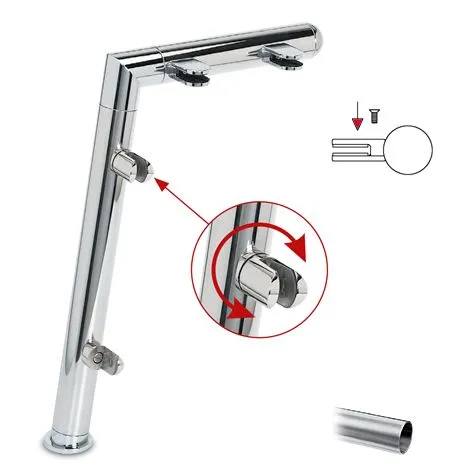 Hustenschutz Pfosten 20-121-25 rechts - Rohr  25.4 mm - Edelstahl Design