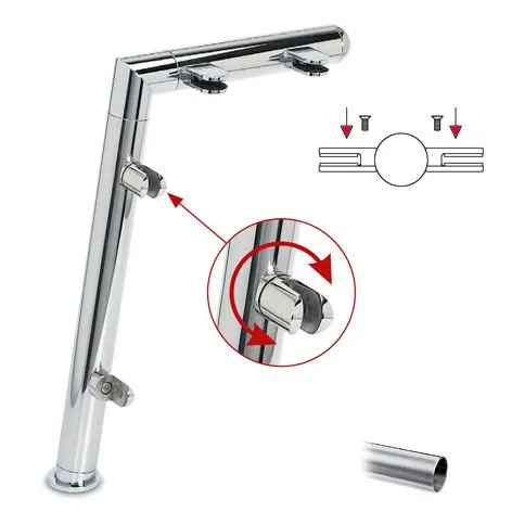 Hustenschutz Pfosten 20-121-38 mitte - Rohr  38.1 mm - Edelstahl Design