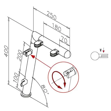 Hustenschutz Pfosten 20-121-25 links - Rohr  25.4 mm - Messing Design