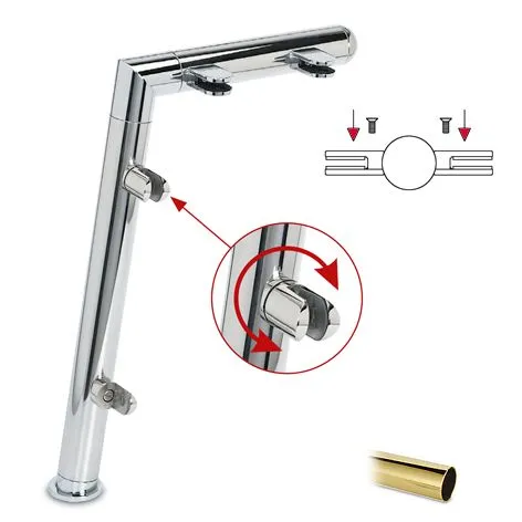Hustenschutz Pfosten 20-121-38 mitte - Rohr  38.1 mm - Messing Design