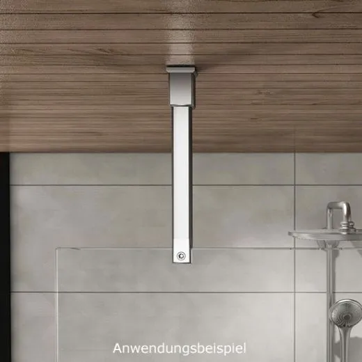 Chrom Design Vierkant 20x20 mm Glas-Rohrhalter gerade