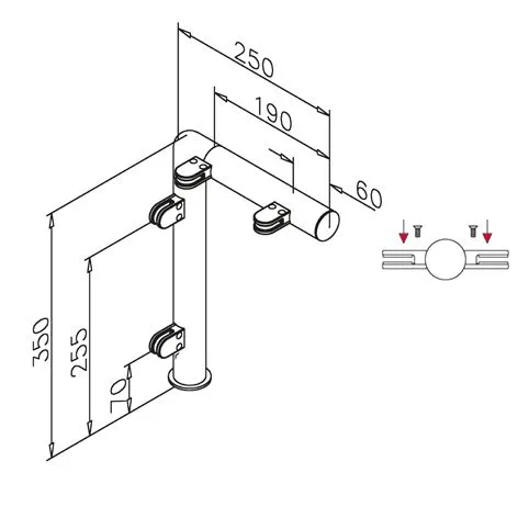 Hustenschutz Pfosten 20-130-25 mitte - Rohr  25.4 mm - Chrom Design