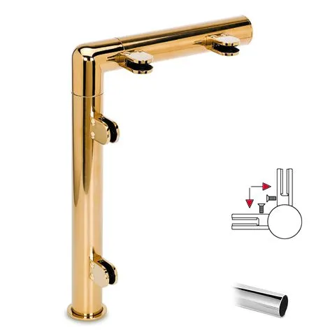Hustenschutz Pfosten 20-130-25 -90° - Rohr Ø 25.4 mm - Chrom Design