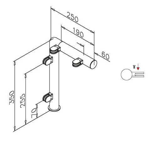Hustenschutz Pfosten 20-130-25 links - Rohr � 25.4 mm - Edelstahl Design