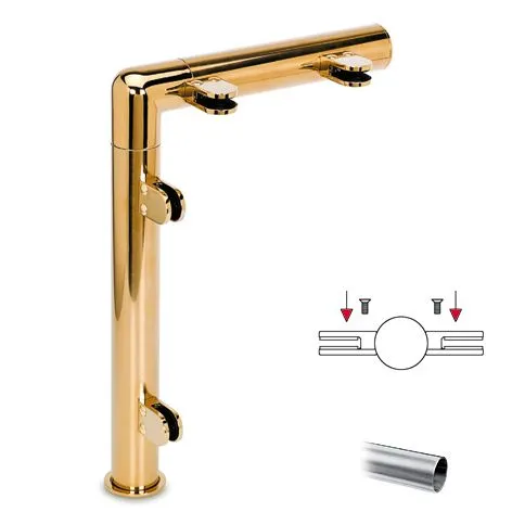 Hustenschutz Pfosten 20-130-25 mitte - Rohr  25.4 mm - Edelstahl Design