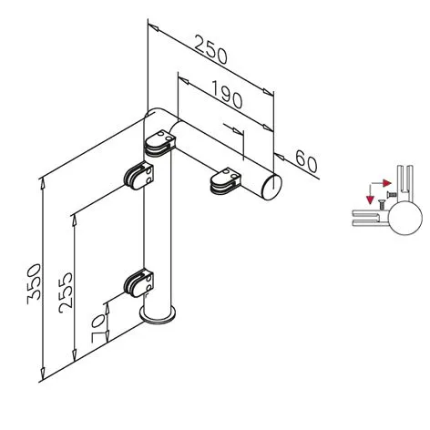 Hustenschutz Pfosten 20-130-25 -90 - Rohr  25.4 mm - Edelstahl Design