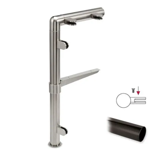 Hustenschutz Pfosten 20-131-38 links - Rohr  38.1 mm - Anthrazit Design