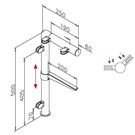 Hustenschutz Pfosten 20-131-38 -45 - Rohr  38.1 mm - Messing Design