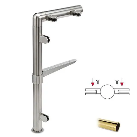 Hustenschutz Pfosten 20-131-38 mitte - Rohr  38.1 mm - Messing Design
