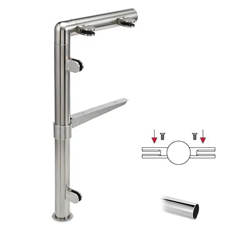 Hustenschutz Pfosten 20-131-25 mitte - Rohr  25.4 mm - Chrom Design