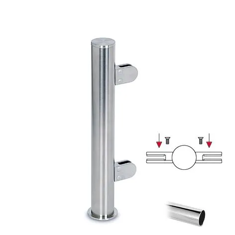Hustenschutz Pfosten 20-150-25 mitte - Rohr  25.4 mm - Chrom Design