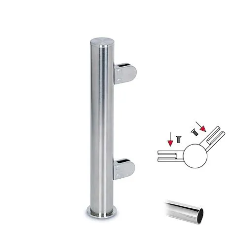 Hustenschutz Pfosten 20-150-38 -45 - Rohr  38.1 mm - Chrom Design