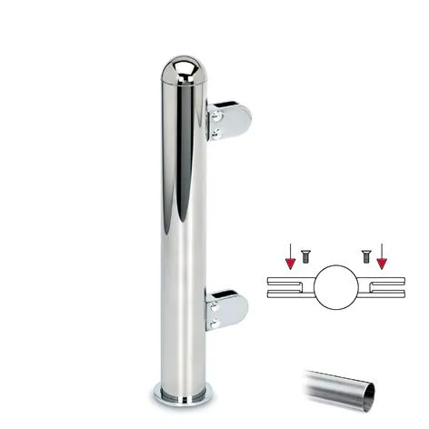 Hustenschutz Pfosten 20-160-25 mitte - Rohr  25.4 mm - Edelstahl Design
