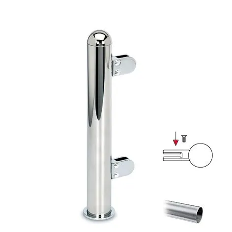 Hustenschutz Pfosten 20-160-25 rechts - Rohr  25.4 mm - Edelstahl Design