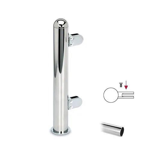 Hustenschutz Pfosten 20-160-38 links - Rohr  38.1 mm - Edelstahl Design
