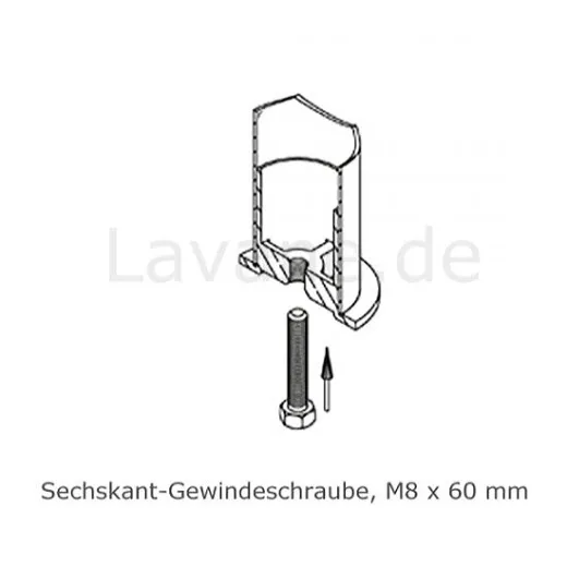 Hustenschutz Pfosten 20-160-38 - 45� - Rohr � 38.1 mm - Anthrazit Design