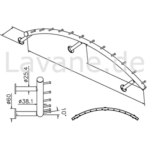 Wurstgeh�nge 20-7120-075 - Rohr � 38.1 mm - Messing Design - 750 mm