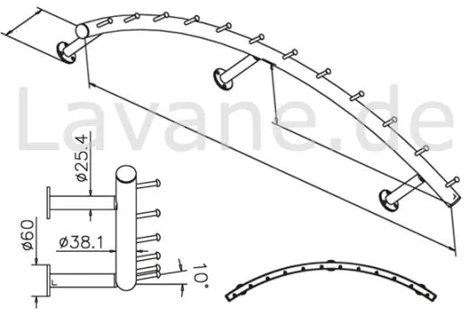 Wurstgehnge 20-7120-075 - Rohr  38.1 mm - Chrom Design - 750 mm