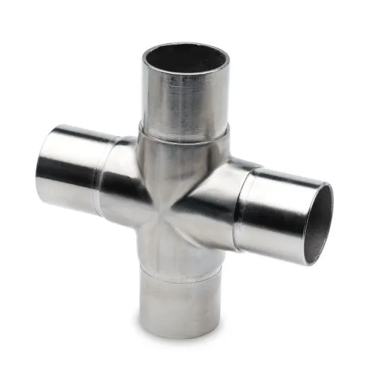 Edelstahl Design Rohr 25,4 mm Rohrverbinder Kreuz
