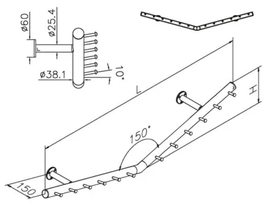 Wurstgeh�nge 20-7130-100 - Rohr � 38.1 mm - Chrom Design - 1.000 mm